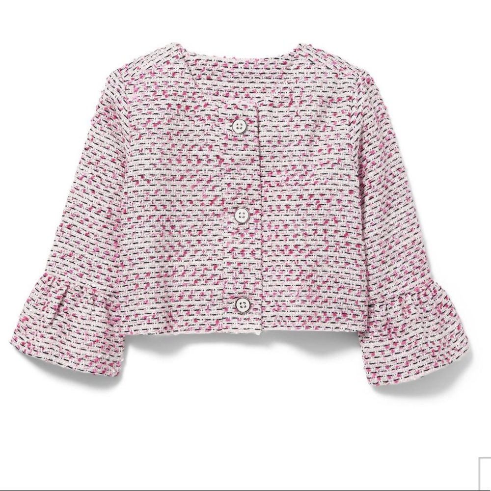 Janie and Jack Fuchsia Ruffle Cuff Bouclé Jacket, 5 - NWT